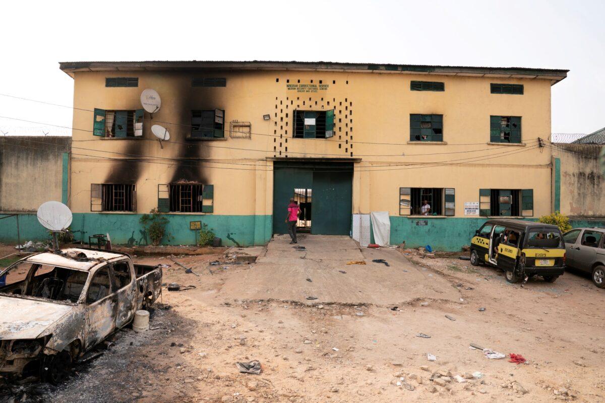 The Nigerian Correctional Services facility that was attacked by gunmen is seen in Imo State, Nigeria, on April 5, 2021. (David Dosunmu/Handout via Reuters)