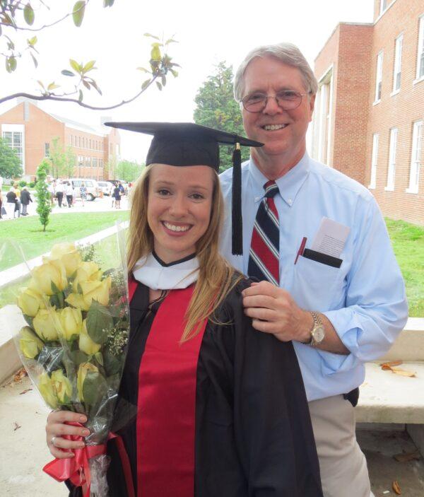 Natalia at her graduation from the University of Maryland in 2012, with ther father Wayne Barnes. Natalia Barnes is currently a certified spin instructor and trainer. (Courtesy of Wayne Barnes)