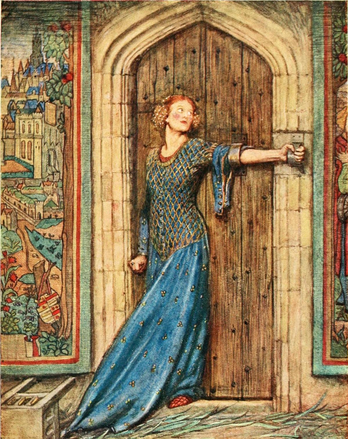 "Kate Barlass" illustration in Eleanor Fortescue-Brickdale's "The Golden Book of Famous Women." (Art Renewal Center)