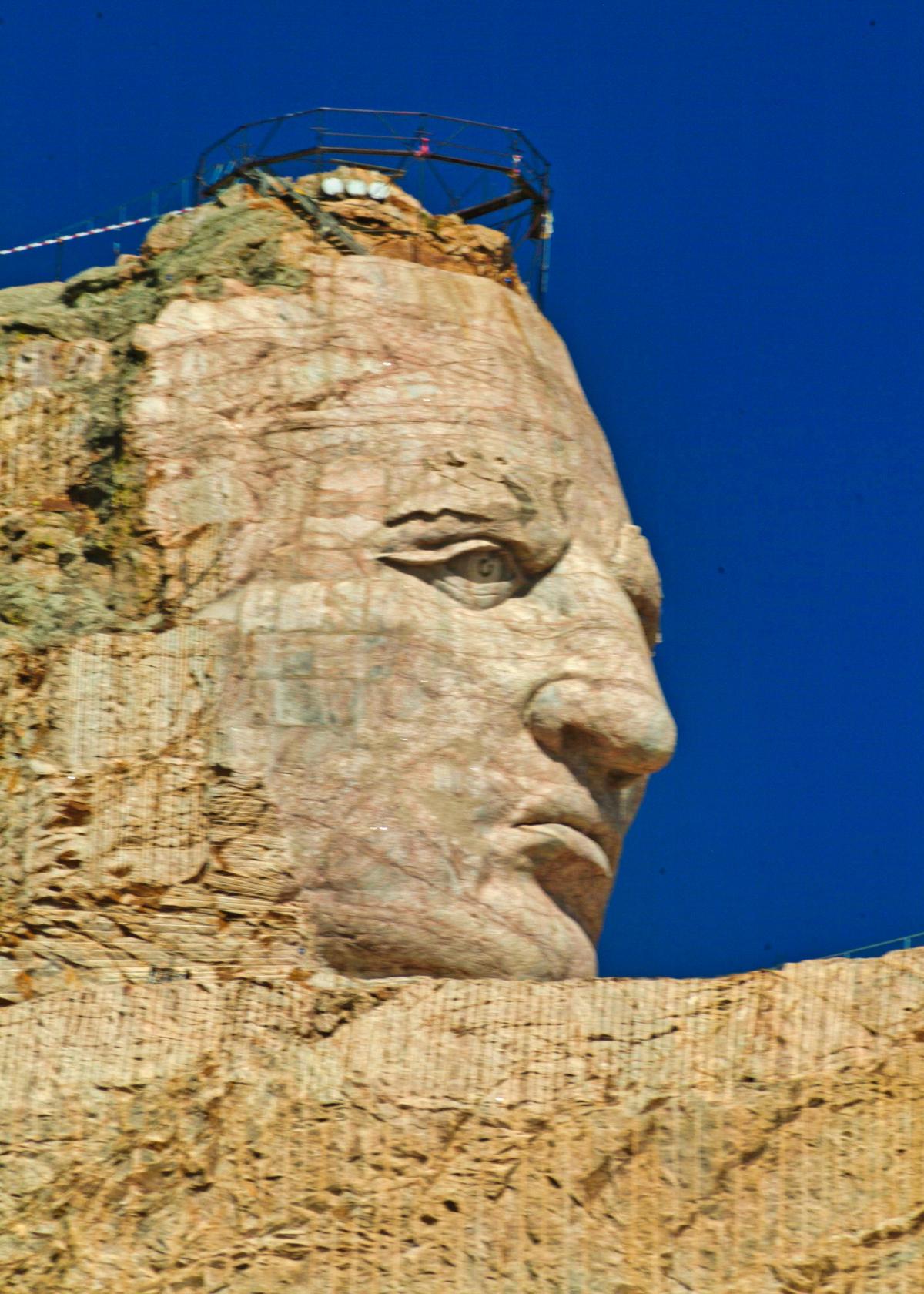 Crazy Horse’s head is more than 17 feet taller than the Great Sphinx. (Fred J. Eckert)