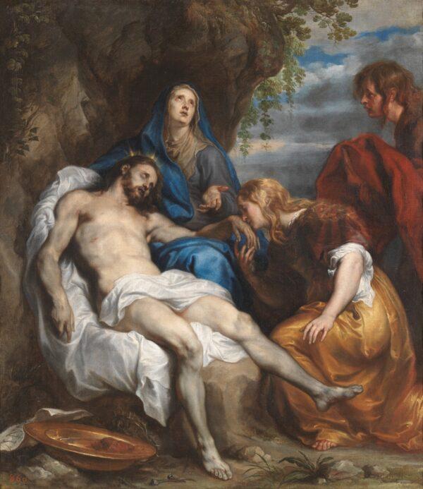 “Pietà” circa 1629 by Anthony van Dyck. Oil on Canvas, 44.88 inches by 39.37 inches. Prado Museum, Madrid, Spain. (Public Domain)