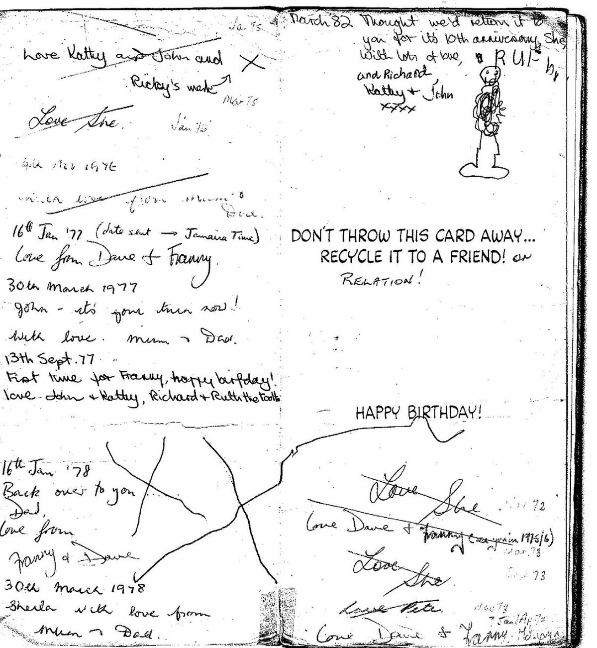 The original card was first sent almost 50 years ago on Dave Saunders's 21st birthday. (Kennedy News and Media)