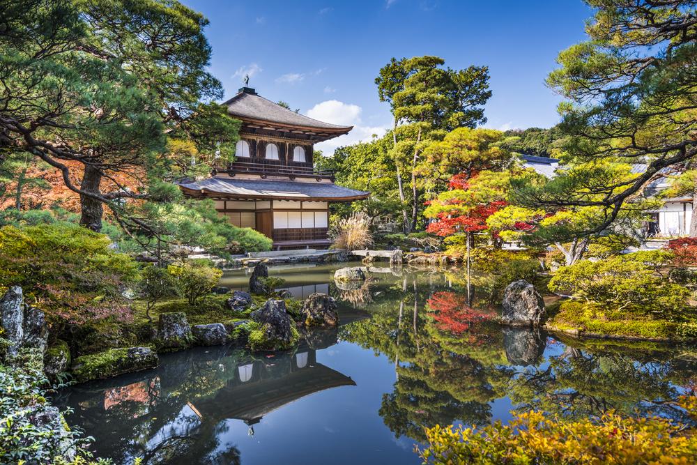 Built in 1489, the Zen temple of Ginkaku-ji (Temple of the Silver Pavilion) demonstrates two distinctive styles of architecture. (Sean Pavone/Shutterstock)