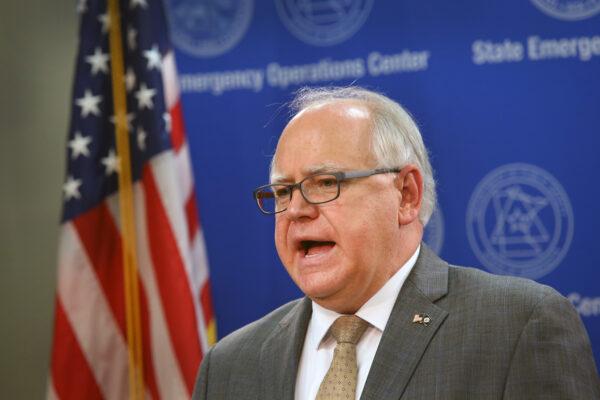 Minnesota Gov. Tim Walz speaks to reporters during a press conference in St. Paul on June 3, 2020. (Scott Olson/Getty Images)
