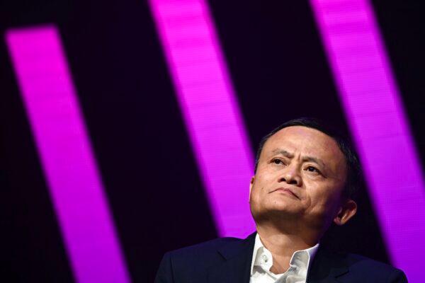 Jack Ma, then CEO of Chinese e-commerce giant Alibaba, speaks during his visit at the Vivatech startups and innovation fair in Paris on May 16, 2019. (Philippe Lopez/AFP via Getty Images)