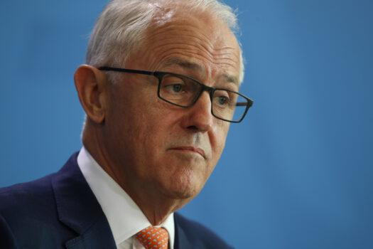 Former Australian Prime Minister Malcolm Turnbull speaking to the press core (Sean Gallup/Getty Images)