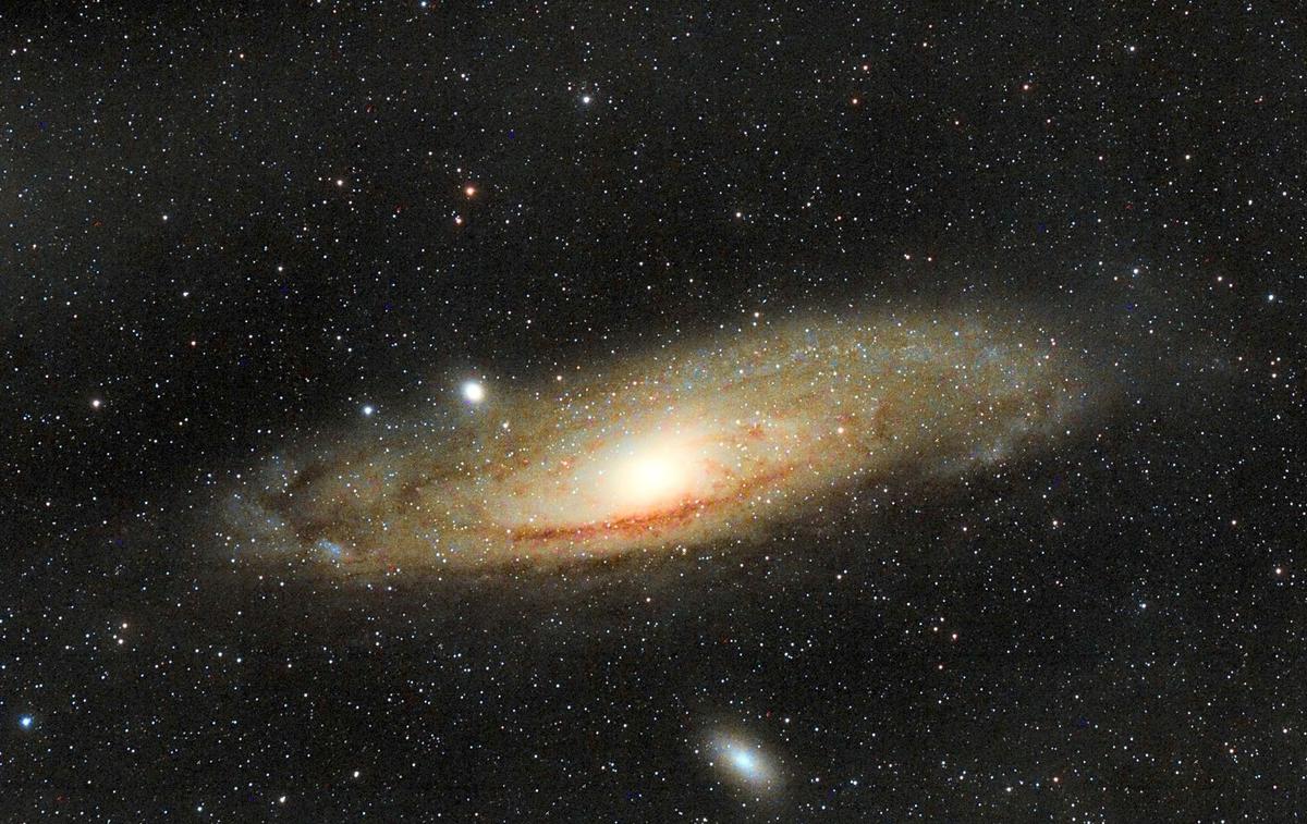 A photo of Andromeda Galaxy taken by amateur photographer Russell Atkin, 52, from his back garden. (SWNS)