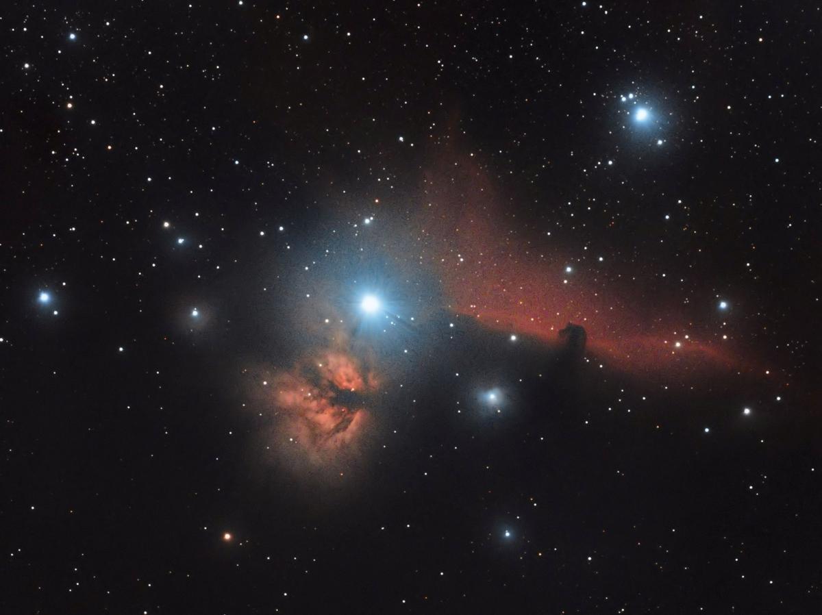 The Horsehead and Flame Nebulas. (SWNS)
