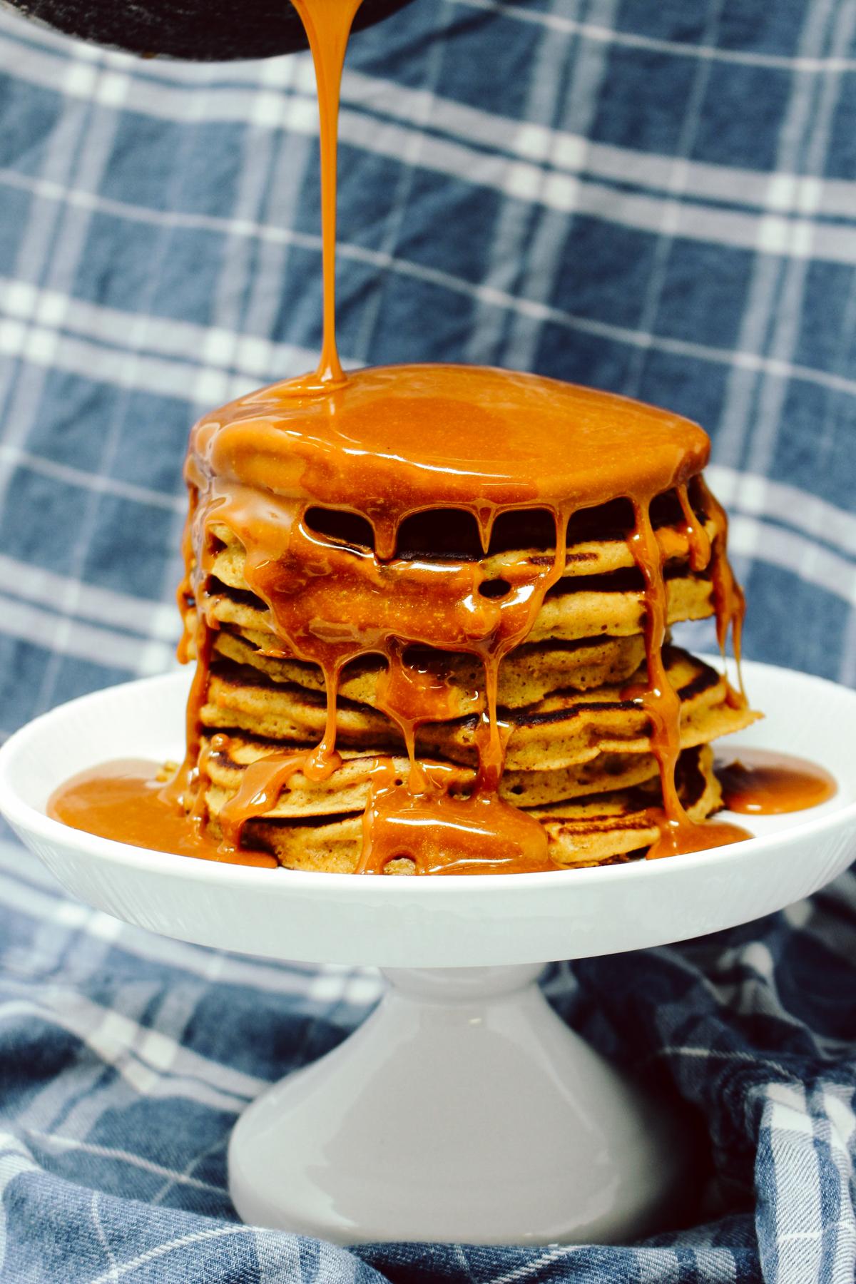 Sticky toffee pancakes. (Photo from "Pancakes Make People Happy," published by Hatherleigh Press)