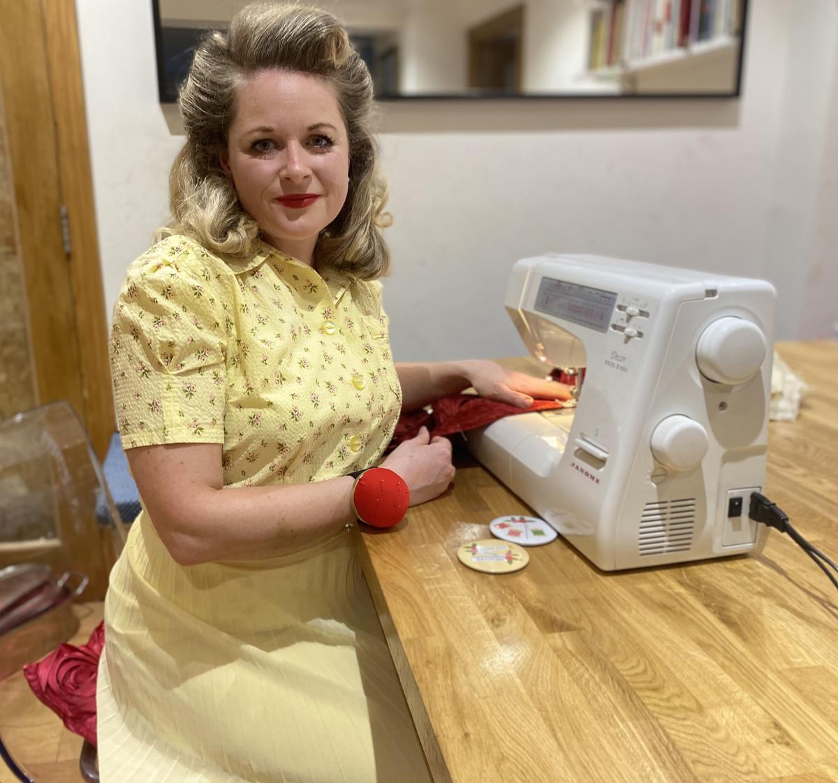Rosie, 39, at her sewing machine. (Kennedy News and Media)