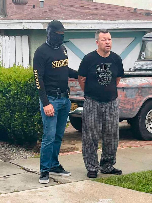 Suspect Paul Flores is taken into custody in the San Pedro area of Los Angeles on April 13, 2021, for the murder of Kristin Smart. (San Luis Obispo County Sheriff's Office via AP)