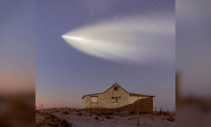 Photographer Scoping the Stars Accidentally Captures Space Rocket Zooming Through Sky