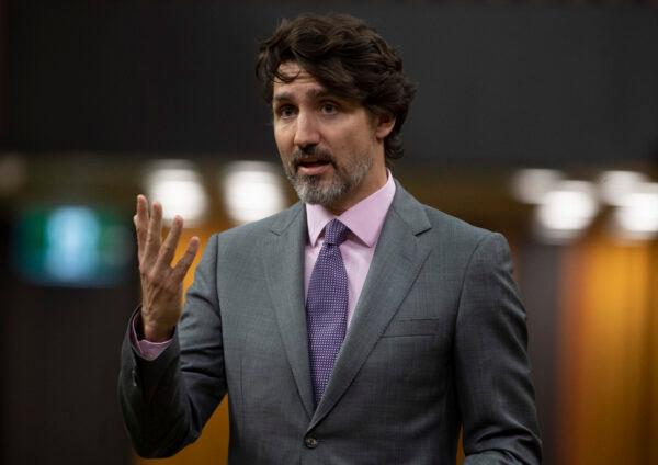Prime Minister Justin Trudeau responds to a question in the House of Commons in Ottawa on April 14, 2021. (Adrian Wyld/The Canadian Press)