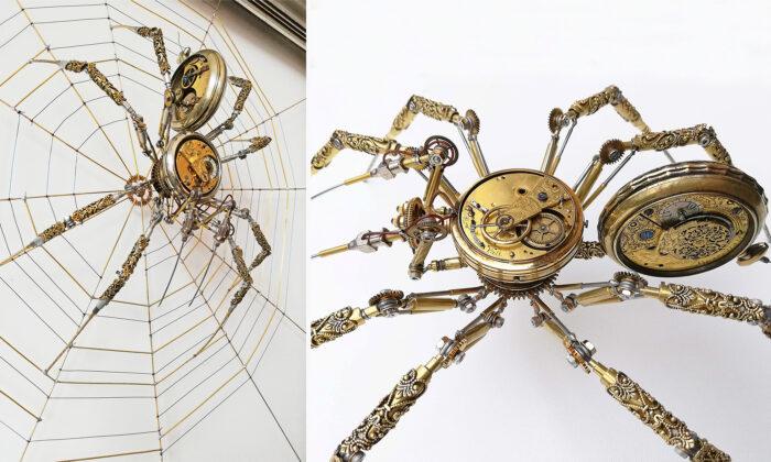 Hungarian Artist Creates Clockwork Spiders From Pocket Watch Parts for ‘Metal Menagerie’