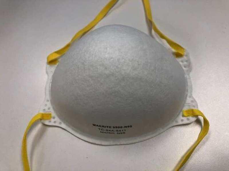 Customs and Border Protection noted that this counterfeit mask from China, seized on April 7, 2021, infringes on the National Institute for Occupational Safety and Health (NIOSH) trademark. (Customs and Border Protection)