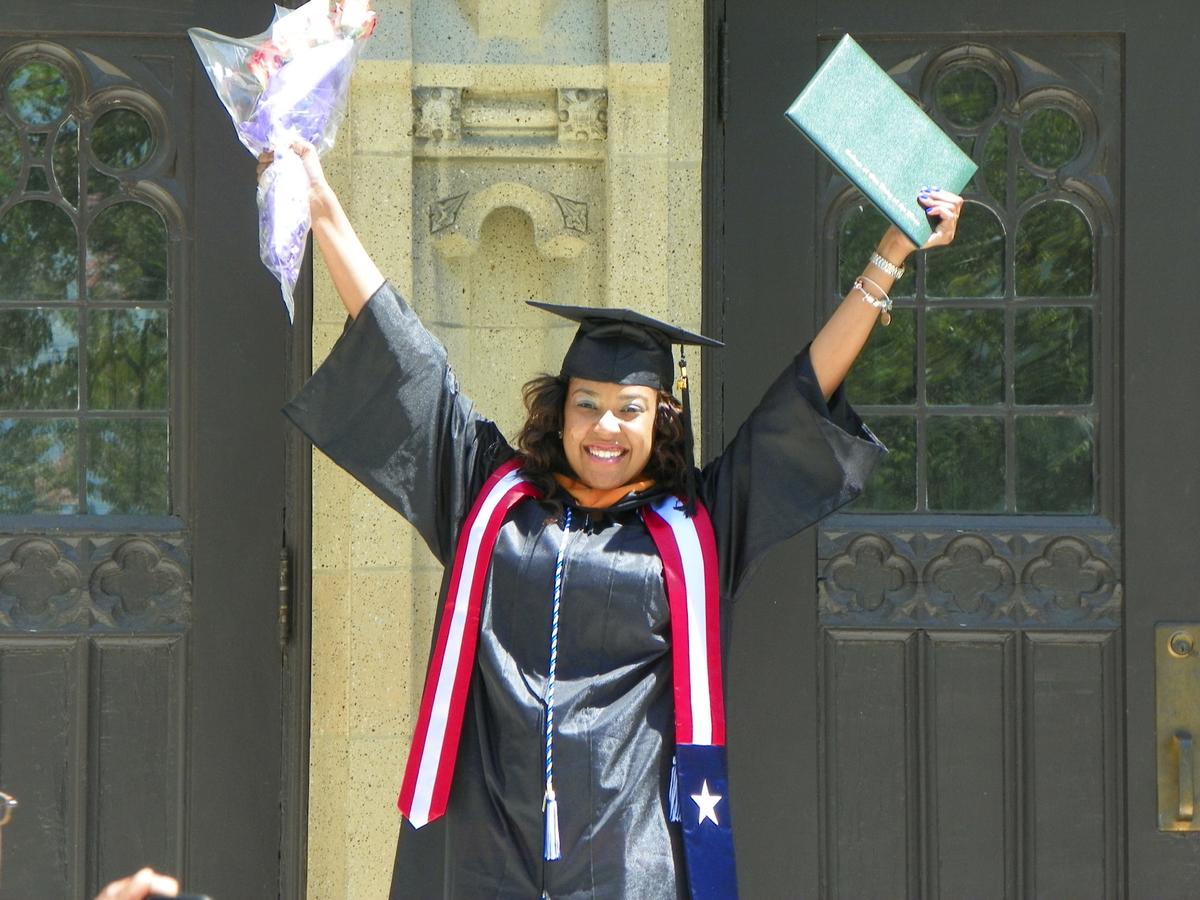 Jaines Andrades graduating nursing school in 2014. (SWNS)