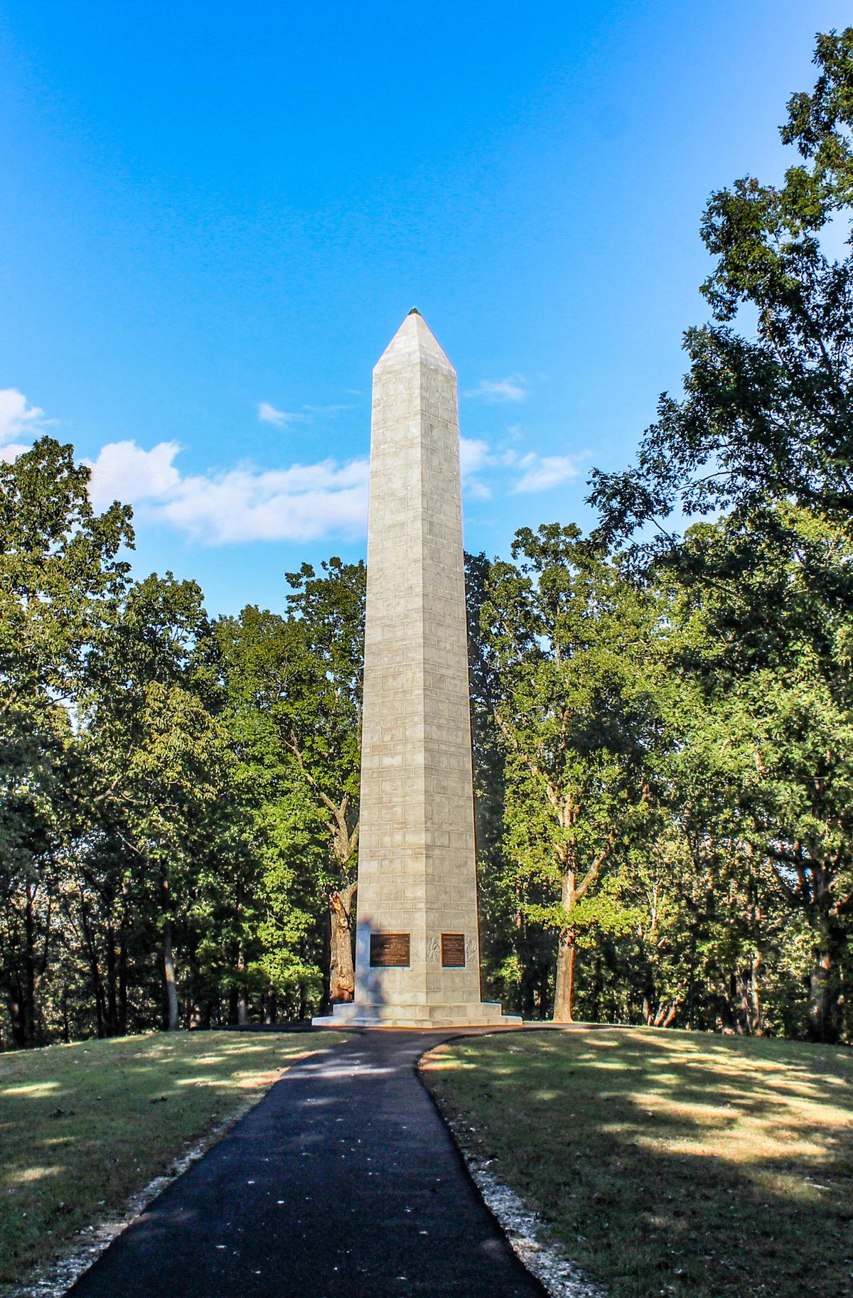 The obelisk memorial at Kings Mountain National Military Park. (NPS/Victoria Stauffenberg)