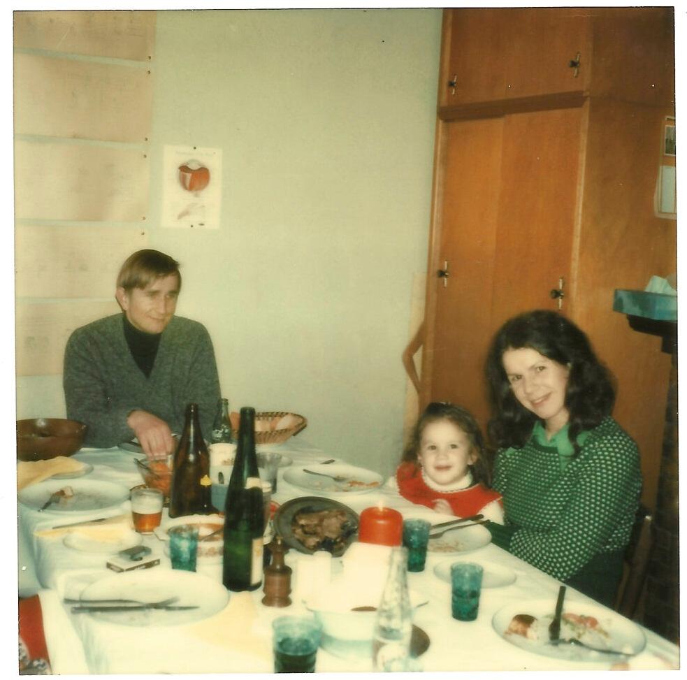 The author with her parents. (Courtesy of Emma Buls)