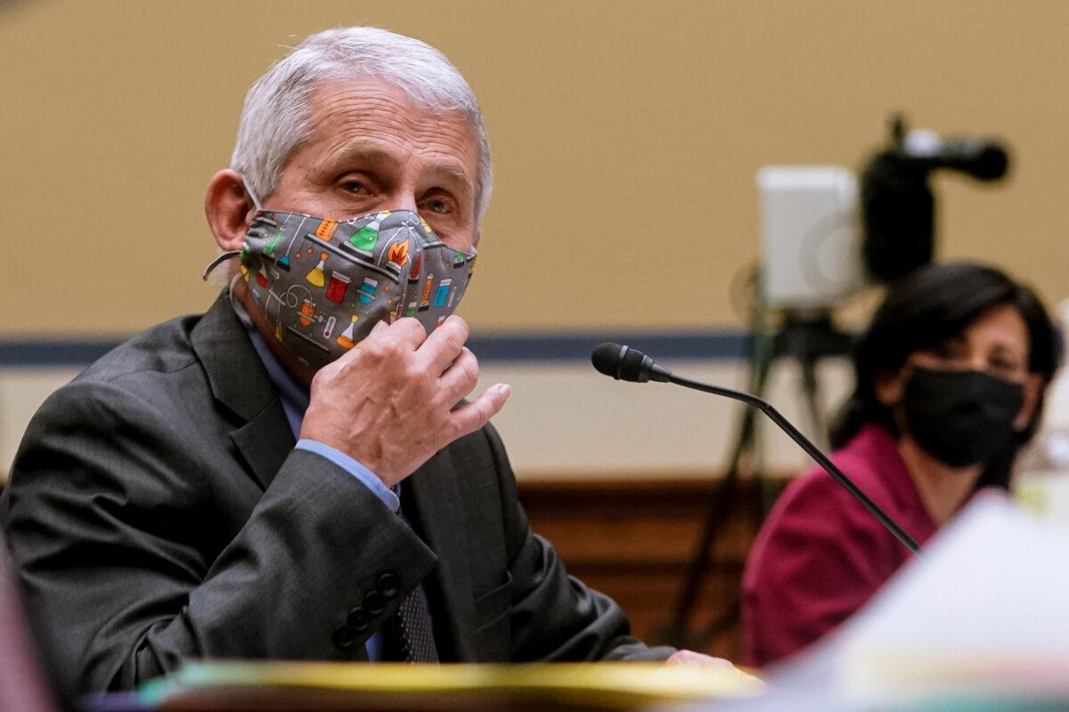 Anthony Fauci, Director of NIAID and Chief Medical Advisor to the President, testifies at a House Select Subcommittee on the Coronavirus Crisis hearing on April 15, 2021 on Capitol Hill in Washington, DC. (Amr Alfiky-Pool/Getty Images)