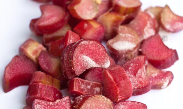 You can freeze rhubarb, chopped into pieces in an airtight bag, for up to a year. (Edith Frincu/shutterstock)