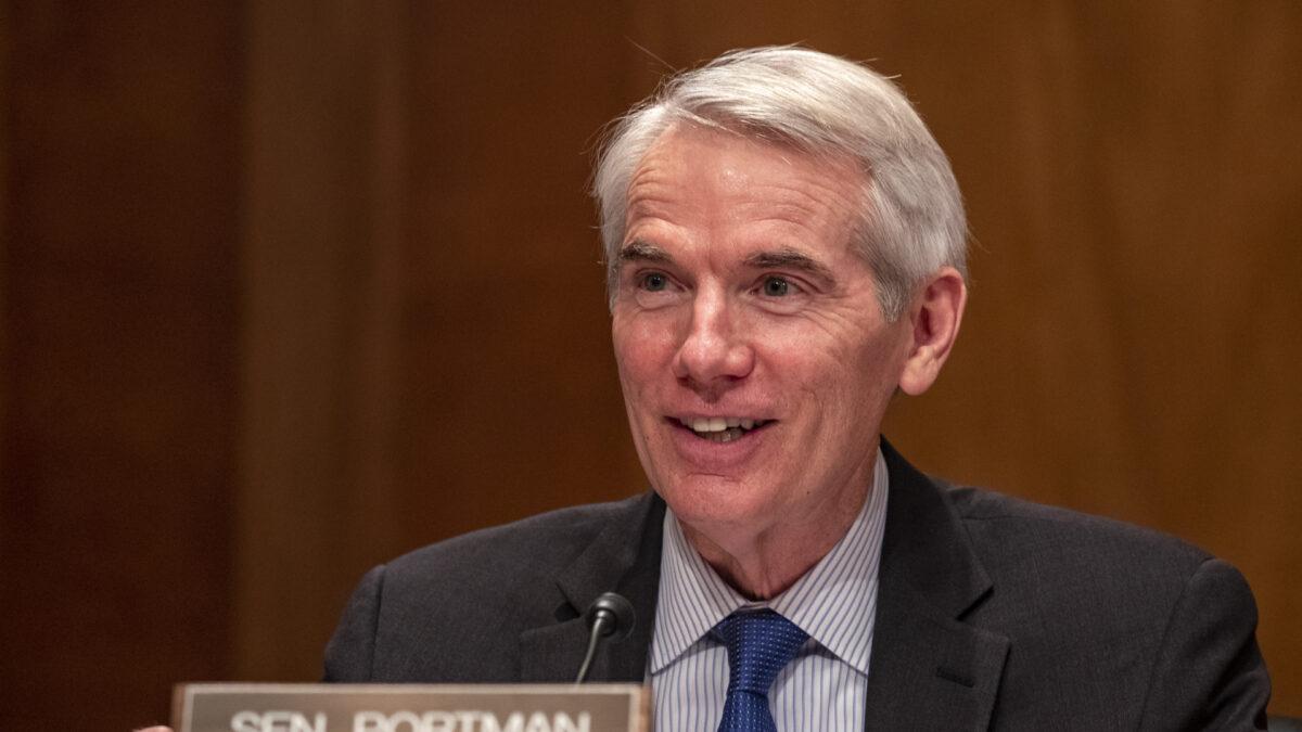 Sen. Rob Portman (R-OH) speaks at a hearing to examine the 2020 Census and current activities of the Census Bureau at the U.S. Capitol in Washington on March 23, 2021. (Tasos Katopodis/Getty Images)