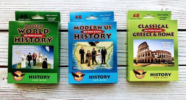 New Go Fish history card games from The Classical Historian. (Courtesy of John De Gree)