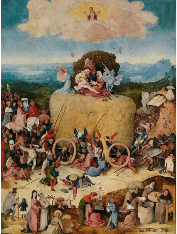 “The Hay Wagon,” circa 1515 by Hieronymous Bosch or workshop. Oil on Panel, 57.9 inches by 83.4 inches. Prado Museum, Madrid, Spain. (Public Domain)