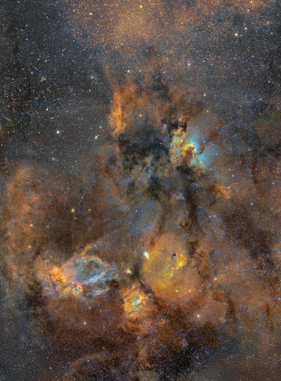 A ten panel mosaic from the constellation Cepheus took a total exposure time of 82 hours. (Courtesy of <a href="https://astroanarchy.blogspot.com/">J-P Metsavainio</a>)