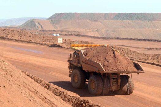 Haulage truck at the Rio Tinto West Angelas iron ore mine in the Pilbara region of West Australia July 9, 2014. (AAP Image/Alan Porritt)