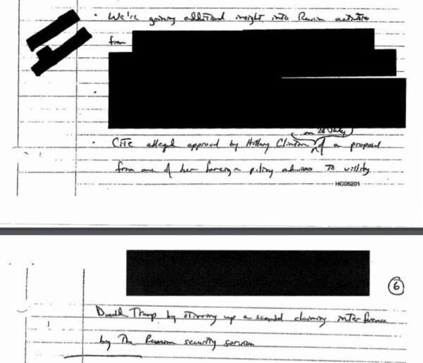 A screenshot of the declassified Brennan notes.