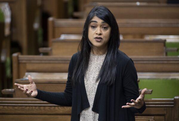 Diversity and Inclusion and Youth Minister Bardish Chagger rises during question period in the House of Commons in Ottawa on July 20, 2020. (Adrian Wyld/The Canadian Press)