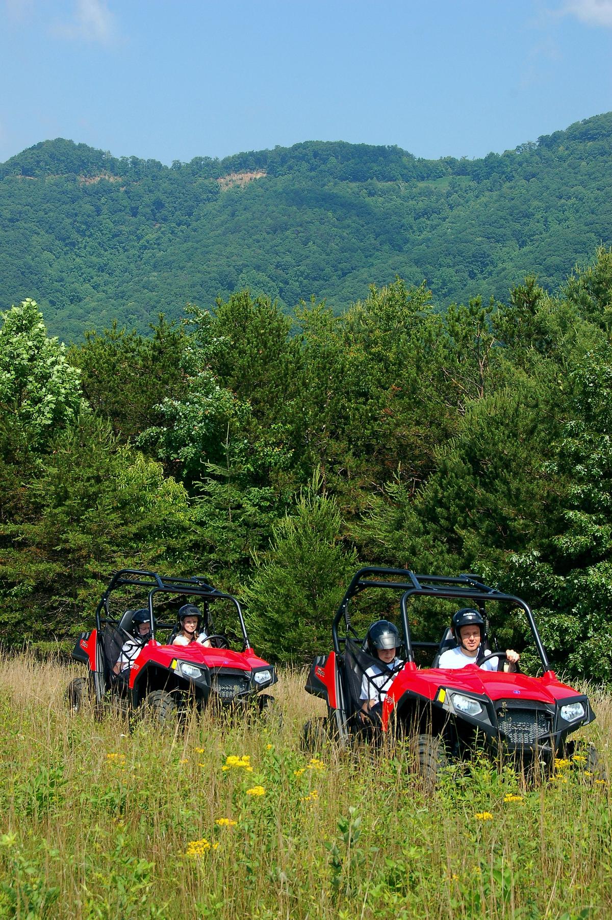 Guests can opt to take a recreational terrain vehicle out for a guided spin; some trails are created especially for off-roading. (Courtesy of Primland)