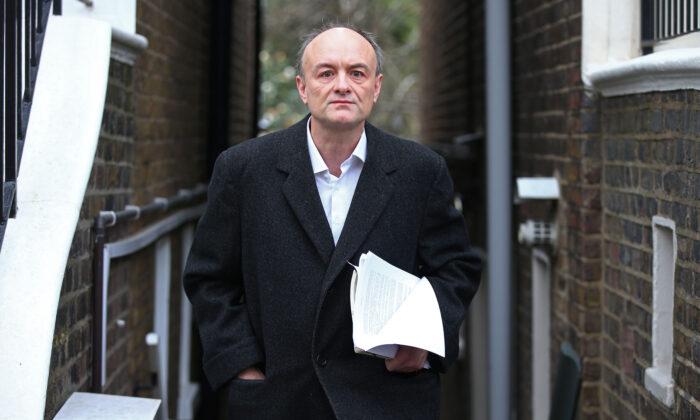 Dominic Cummings, former chief advisor to Prime Minister Boris Johnson, leaves his home in London on March 17, 2021. (Hollie Adams/Getty Images)