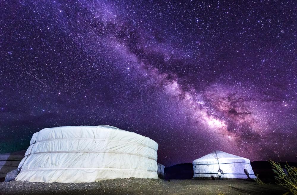 Evening view over a ger camp in Mongolia's Gobi Desert. (mbrand85/Shutterstock)