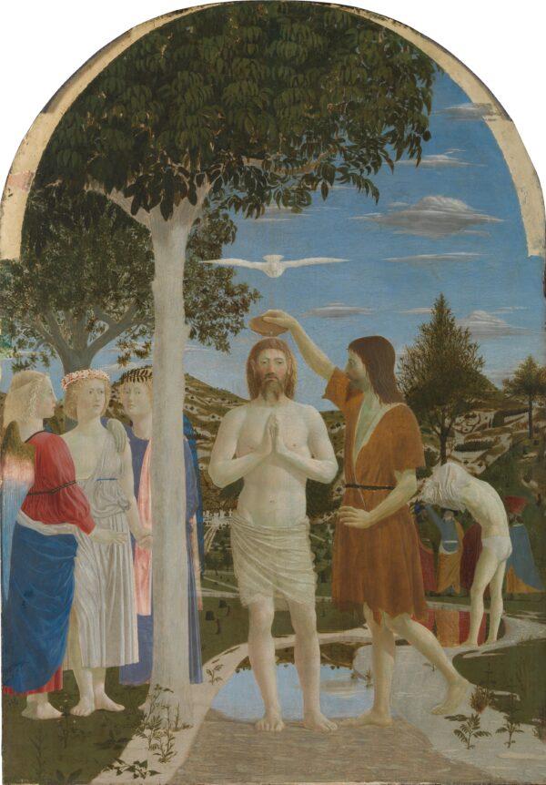 “The Baptism of Christ,” 1448, by Piero della Francesca. National Gallery, London. (Public Domain)