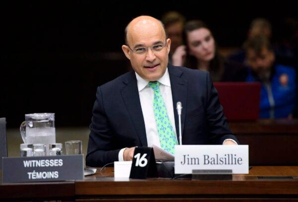 Jim Balsillie, Council of Canadian Innovators, appears as a witness at a Commons privacy and ethics committee in Ottawa on May 10, 2018, which heard witnesses on the breach of personal information involving Cambridge Analytica and Facebook. (Sean Kilpatrick/The Canadian Press)