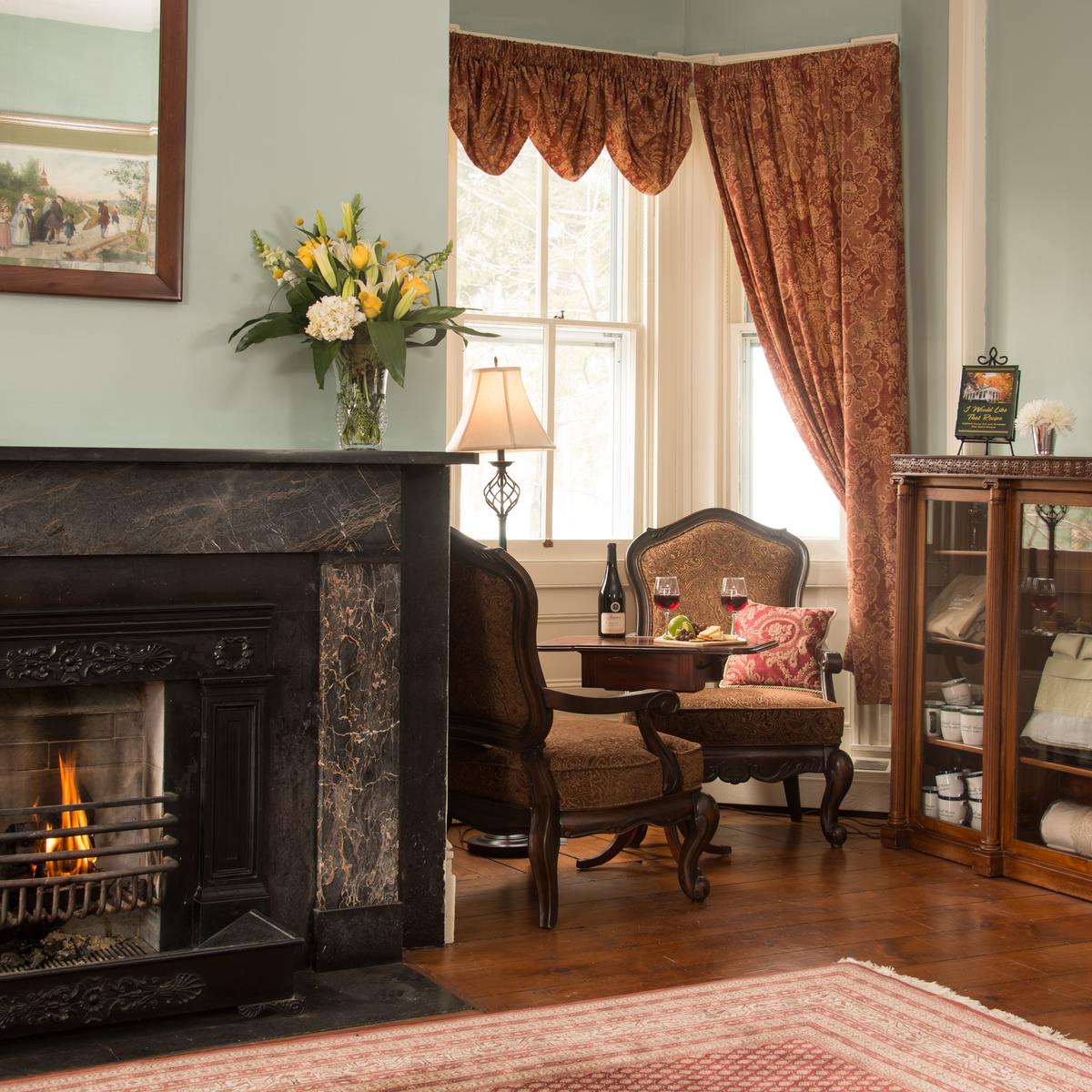 The parlor at Caldwell House Bed & Breakfast. (Courtesy of Caldwell House Bed & Breakfast)