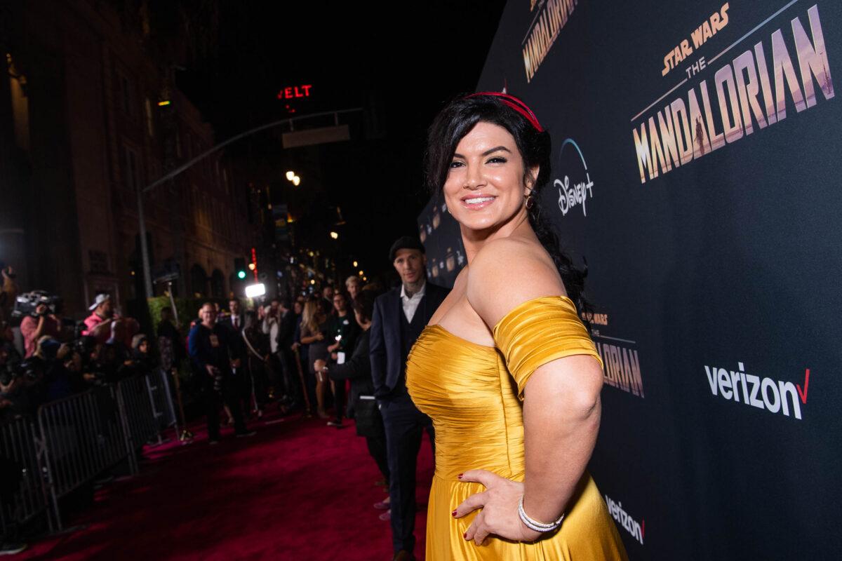 Gina Carano attends the premiere of Disney+'s “The Mandalorian” at El Capitan Theatre in Los Angeles, California on Nov. 13, 2019. (Emma McIntyre/Getty Images)