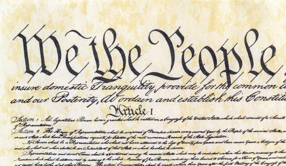 Opening preamble of the U.S. Constitution with a close-up front view. (Tribune Content Agency)