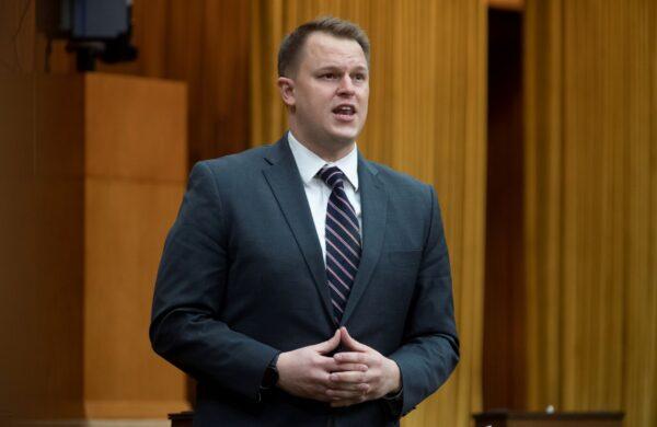Conservative MP Brad Vis speaks in the House of Commons on March 9, 2021 in Ottawa. (The Canadian Press/Adrian Wyld)