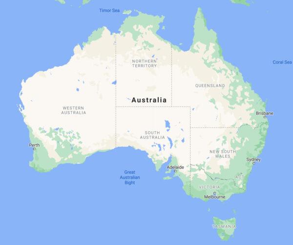 Map of Australia (Google Maps)