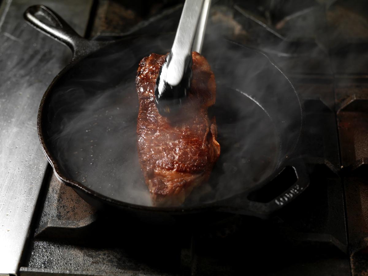 Elizabeth Karmel uses her cast iron for steak with a gorgeous caramelized crust. (Stephen Hamilton)