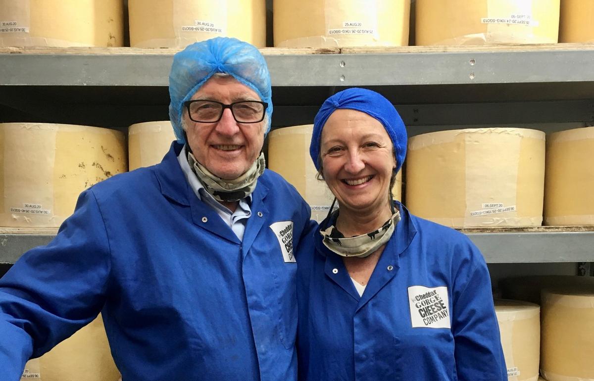 Cheesemakers John and Katherine Spencer. (Courtesy of Cheddar Gorge Cheese Company)