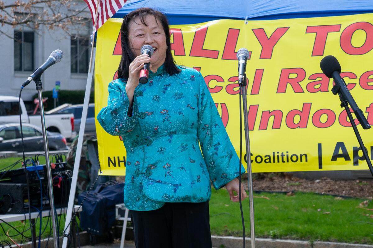 Lily Tang Williams, co-chair of the New Hampshire Asian American Coalition said that CRT is like the Cultural Revolution. (Learner Liu/The Epoch Times)