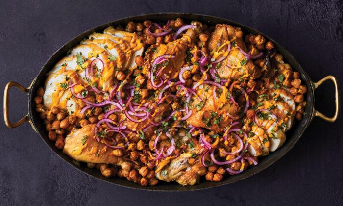 Mom’s Chicken With Turmeric Tahini, Chickpeas, and Onions