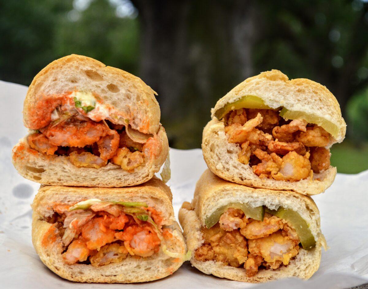 Po-boys made with Leidenheimer's New Orleans French bread, famed for its thin, crisp crust and light, airy insides. (Courtesy of Leidenheimer Baking Co.)