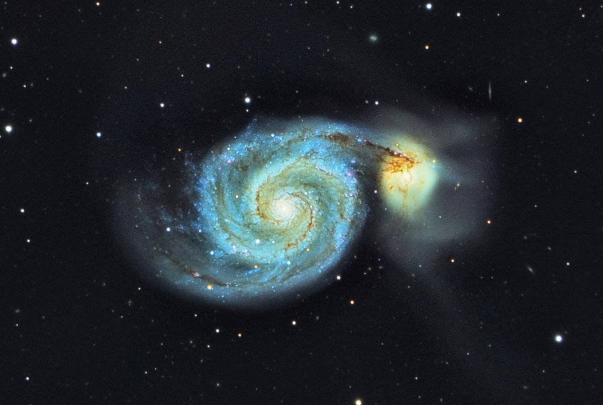 Messier 51 (Whirlpool Galaxy), taken from Syed's back garden on Feb. 22, 2021. (Caters News)