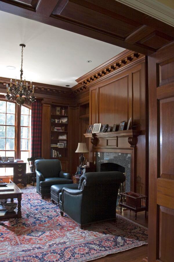 The millwork on display in the living room. (Courtesy of Pak Heydt & Associates)