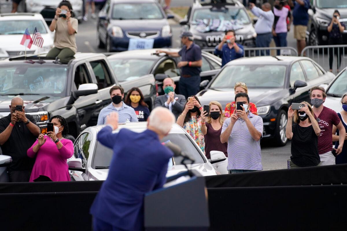 President Joe Biden speaks during a rally in Duluth, Ga., on April 29, 2021. (AP Photo/Evan Vucci)