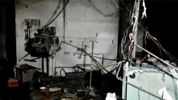 Damaged equipment and furniture are seen in the burnt interior of a hospital treating COVID-19 patients, after a deadly fire, in India's western Gujarat state, on May 1, 2021. (ANI/ Reuters TV via Reuters)